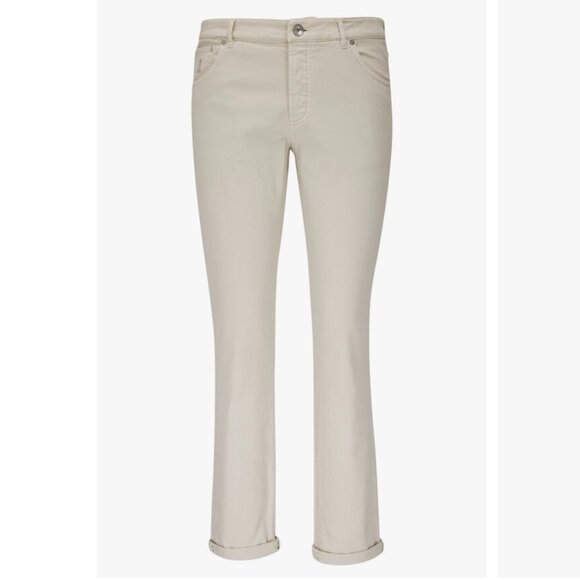 Brunello Cucinelli Men's Taupe Five Pocket Skinny Fit Jean Size 52 (US 35) - Picture 2 of 15